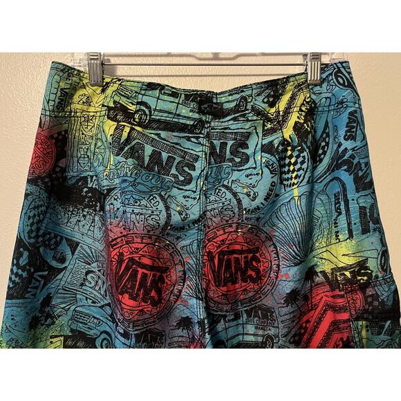 Vans Off The Wall Board Short Mens 32 Multicolor Graffiti Print Swim Skate Surf - Picture 5 of 11